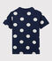 T-shirt manches courtes en coton enfant garçon bleu MEDIEVAL/blanc MARSHMALLOW
