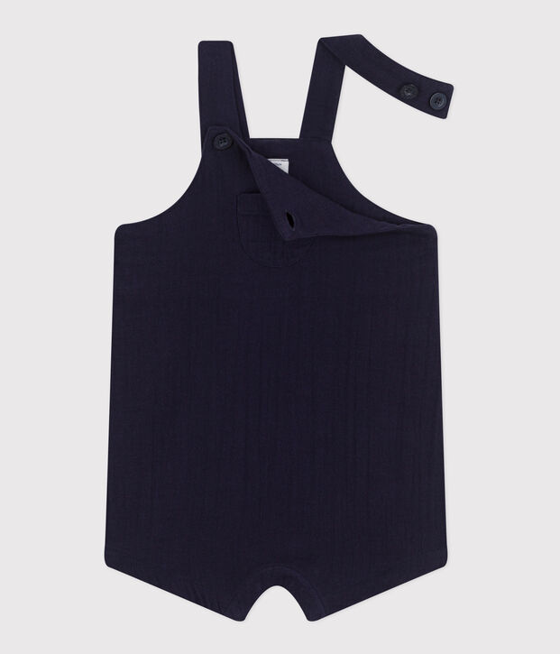 Effen salopette met korte pijpen van luchtig katoen voor baby's SMOKING