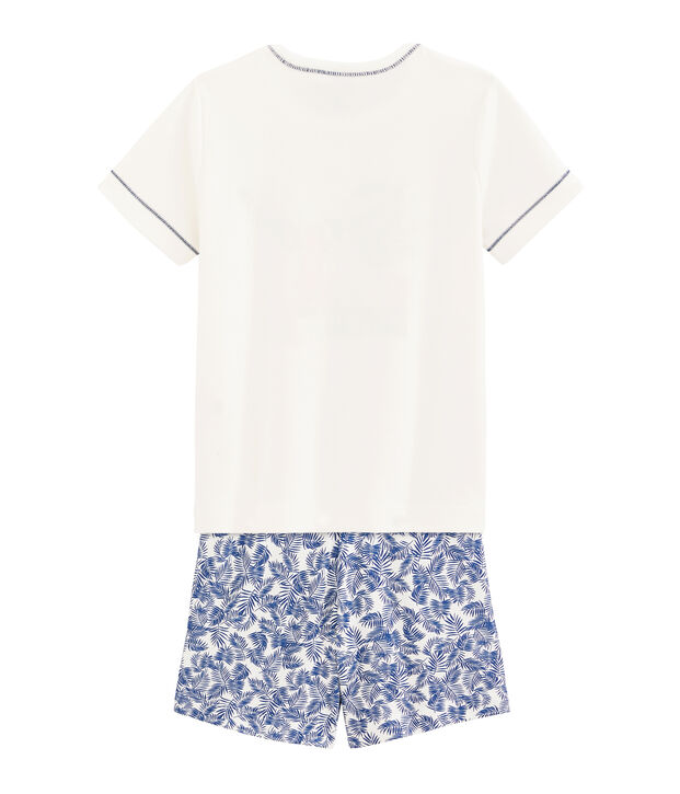 Pyjacourt petit gar&ccedil;on en c&ocirc;te blanc/multicouleur