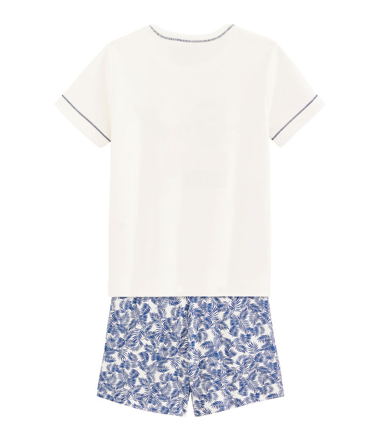 Pyjacourt petit gar&ccedil;on en c&ocirc;te blanc/multicouleur