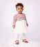 Robe bébé bi-matière manches longues rouge MILK/ AMARANTE
