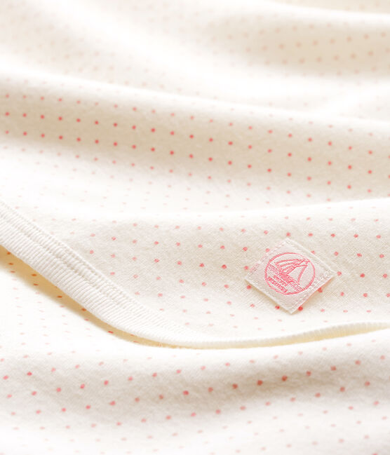 Drap de maternité bébé en côte blanc MARSHMALLOW/rose CHARME