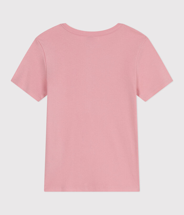Effen katoenen T-shirt L'Iconique voor dames roze