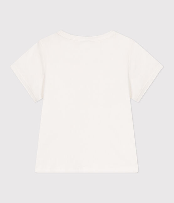 Teeshirt enfant en coton manches courtes uni blanc MARSHMALLOW