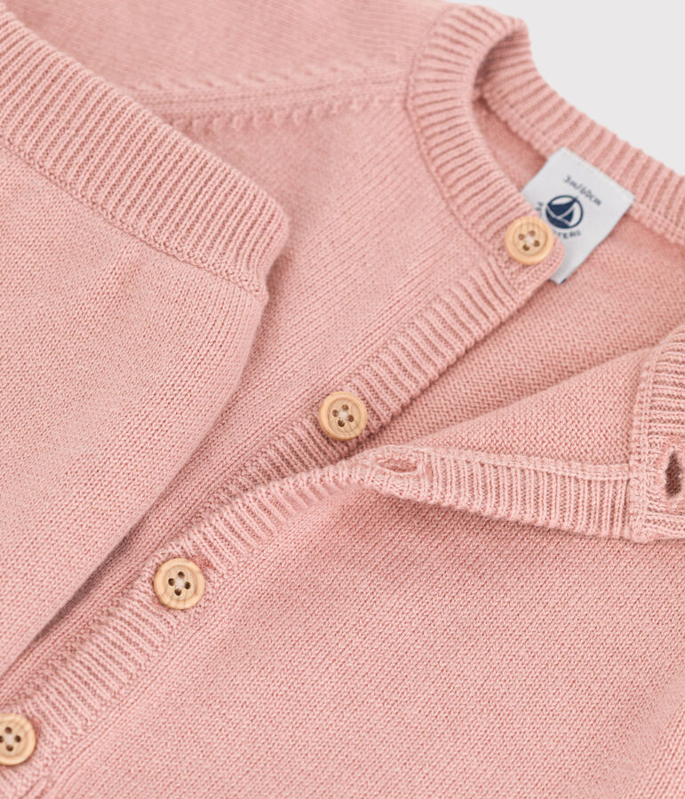 Ensemble 2 pi&egrave;ces b&eacute;b&eacute; en tricot laine et coton rose