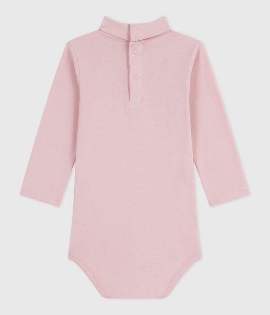 Body bébé col roulé en coton uni rose JOLI