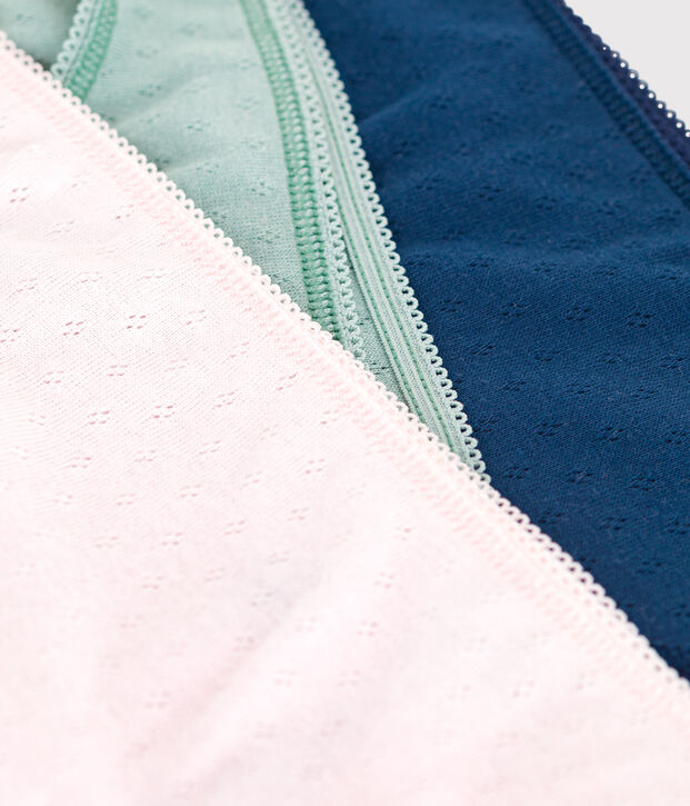 Lot de 3 culottes femme en coton unies multicouleur