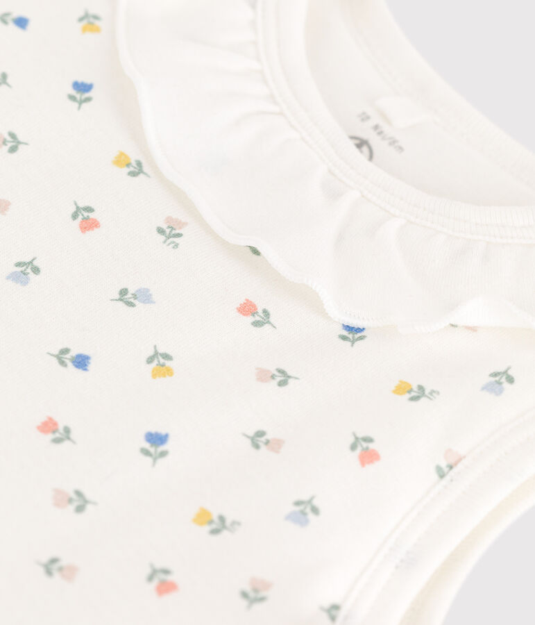 Katoenen trappelzakje met bloemenprint TOG 2 wit/multicouleur