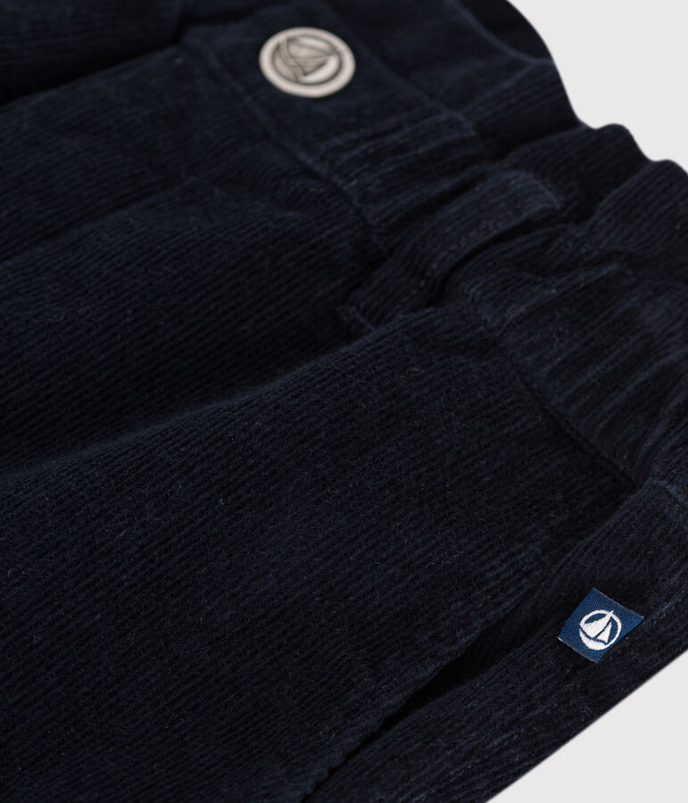 Effen fluwelen broek voor kinderen blauw