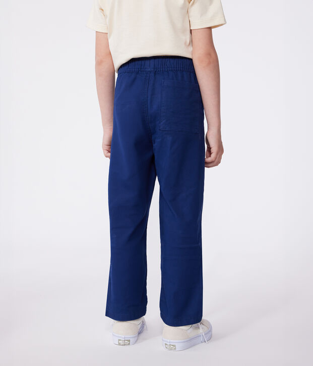 Pantalon enfant en coton bleu fonc&eacute;