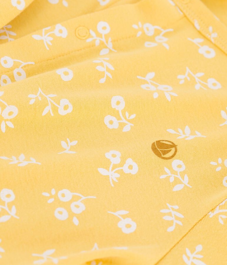 Cardigan imprim&eacute; en coton enfant fille jaune/blanc