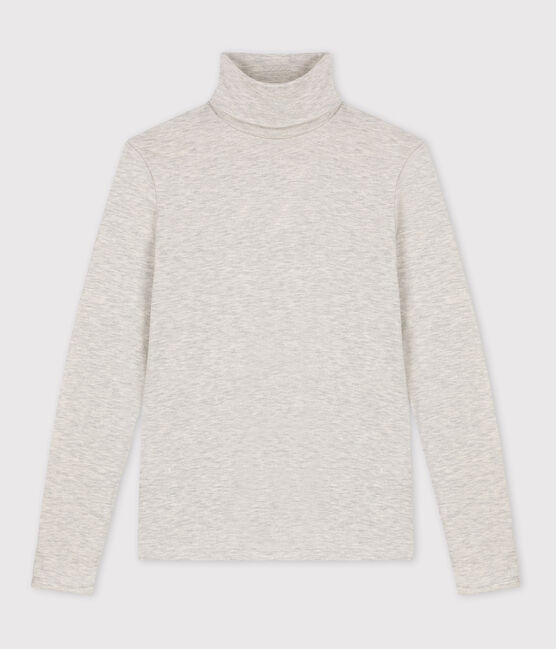 L'ICONIQUE, een warm T-shirt met rolkraag voor dames grijs BELUGA CHINE