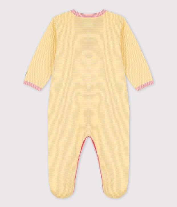 Dors-bien b&eacute;b&eacute; &agrave; rayures en coton biologique jaune/blanc