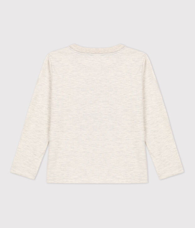 Tee-shirt manches longues en coton enfant gar&ccedil;on beige
