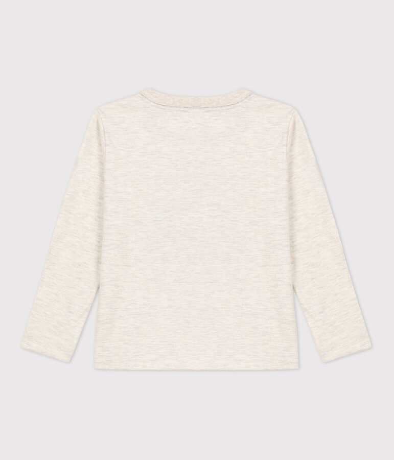 Tee-shirt manches longues en coton enfant gar&ccedil;on beige