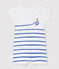 Korte jumpsuit van biologisch katoen voor baby's. wit ECUME