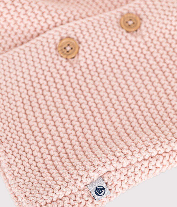 Cardigan en tricot point mousse b&eacute;b&eacute; rose