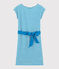 Robe en lin rayé Femme bleu MYKONOS/blanc MARSHMALLOW