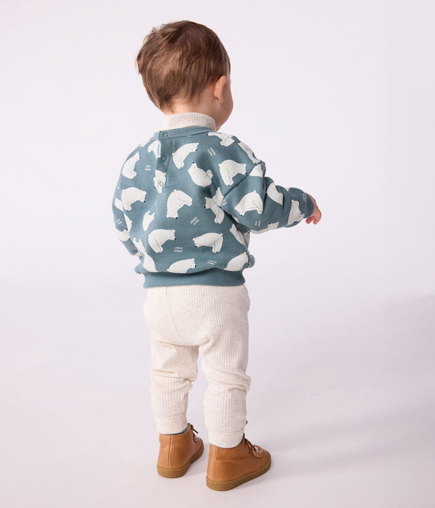Katoenen sweatshirt met beertjesprint voor baby's grijs/multicouleur