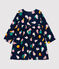 Robe en velours bébé. bleu SMOKING/blanc MULTICO