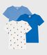 Setje met katoenen T-shirts met korte mouw en print voor kinderen.