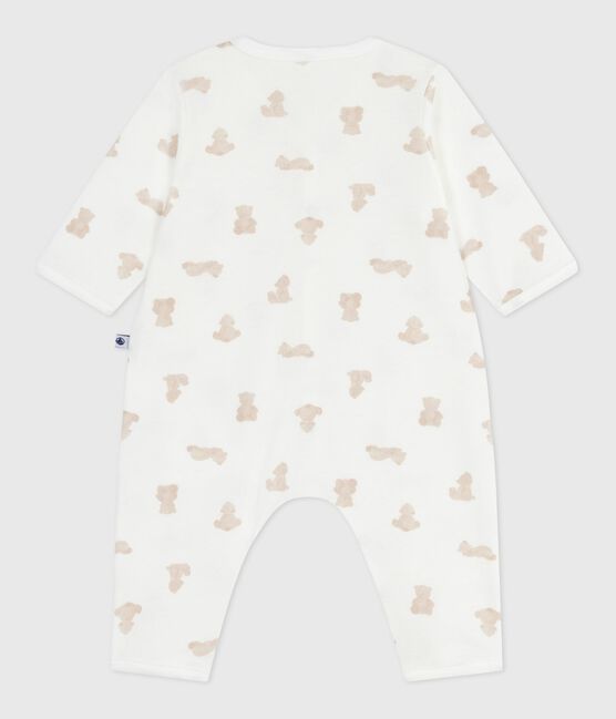 Pyjama bébé sans pieds en coton imprimé ours MARSHMALLOW/ BRUN