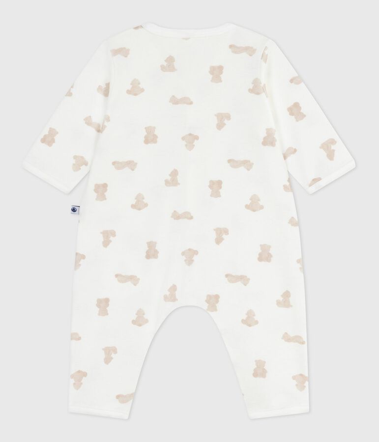 Pyjama b&eacute;b&eacute; sans pieds en coton imprim&eacute; ours blanc/BRUN