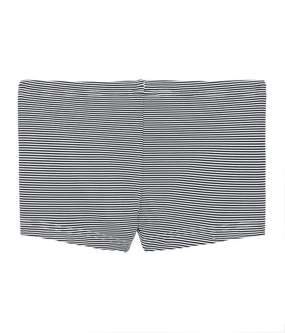 Maillot de bain garçon en milleraies bleu ABYSSE/blanc LAIT