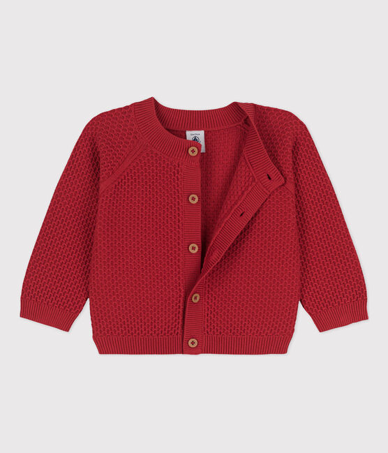 Cardigan bébé en tricot en coton STOP