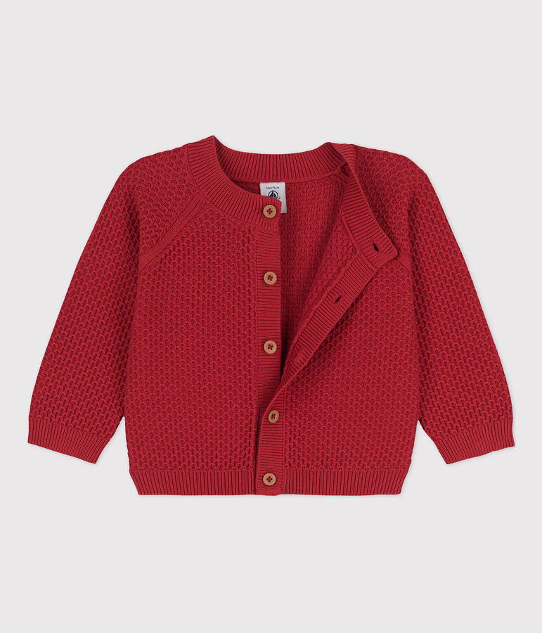 Cardigan b&eacute;b&eacute; en tricot en coton rouge