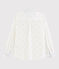 Popeline overhemd met lange mouwen voor jongens wit MARSHMALLOW/blauw SMOKING