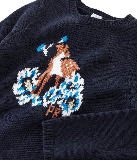 Trui voor meisjes blauw SMOKING/wit MULTICO