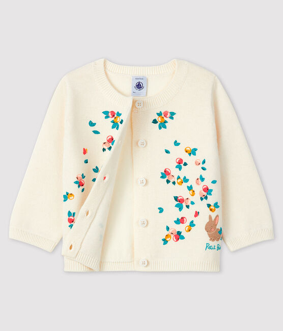 Cardigan manches longues bébé fille blanc MARSHMALLOW