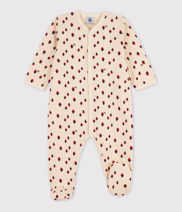 Babypyjama in tubic met print ecru/multicouleur