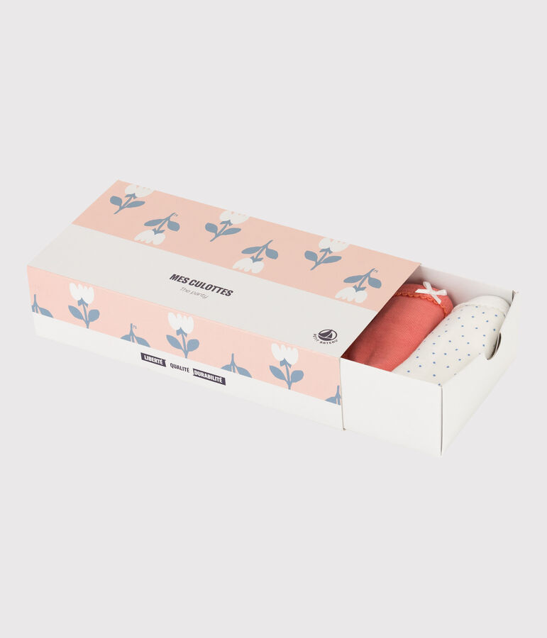 Set van 3 katoenen meisjesslips met dieren multicouleur