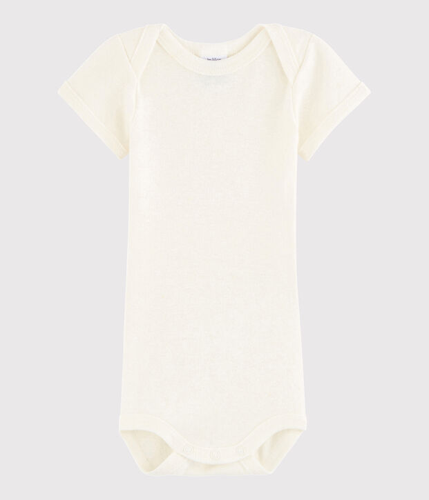 Body manches courtes b&eacute;b&eacute; fille-gar&ccedil;on blanc
