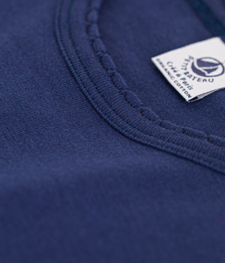 L'ICONIQUE, T-shirt voor dames met cocottesteek in katoen blauw