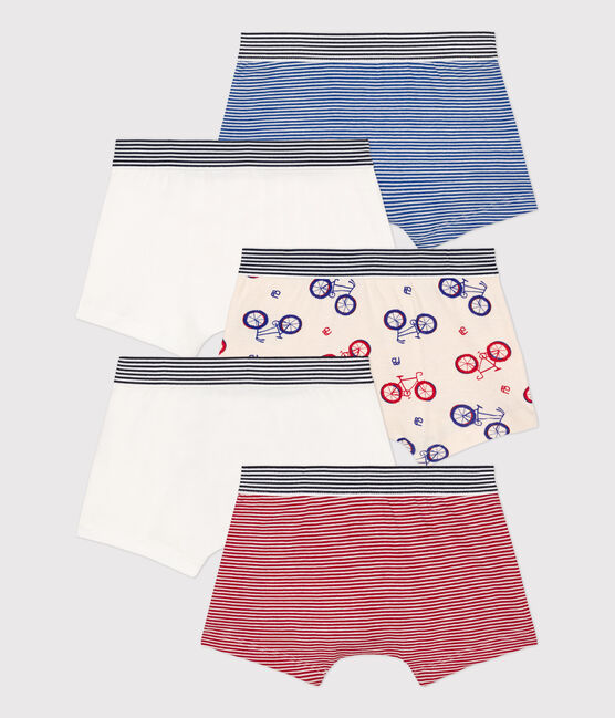 Set van 5 katoenen boxershorts met fietsen voor jongens variante 1