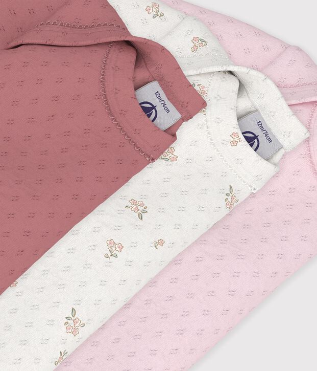 Set van katoenen body's met lange mouwen en bloemenprint multicouleur