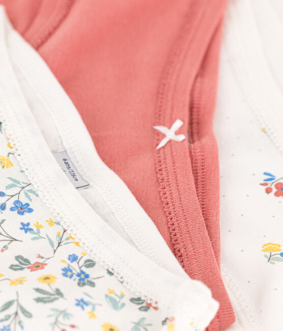 Set van 3 katoenen slips met hoge taille en bloemenprint voor kinderen variante 1
