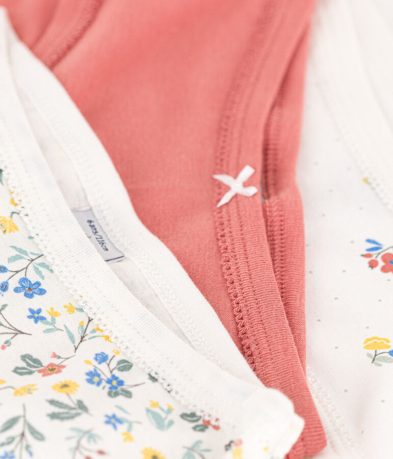 Lot de 3 culottes taille haute fleurs en coton enfant multicouleur