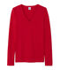 T-shirt femme manches longues col V