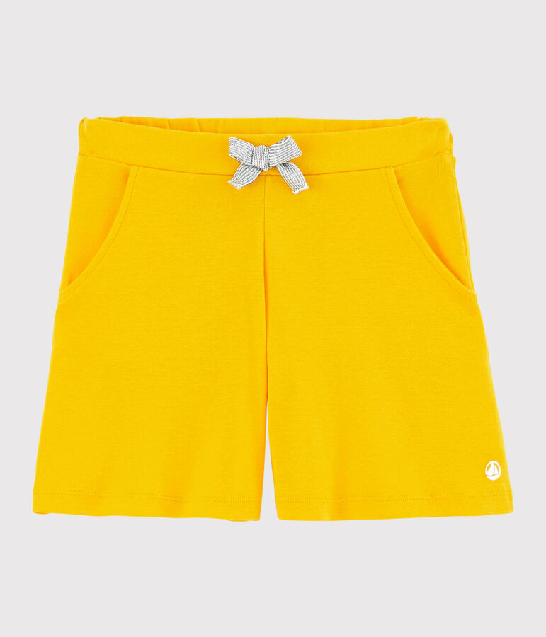 Short en coton enfant fille jaune