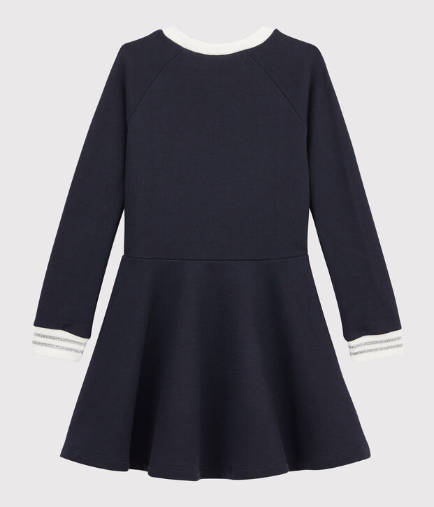Robe manches longues enfant fille bleu marine