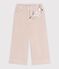 Pantalon wide leg enfant en velours beige clair