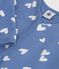 Pyjama b&eacute;b&eacute; en molleton imprim&eacute; c&oelig;urs bleu/blanc