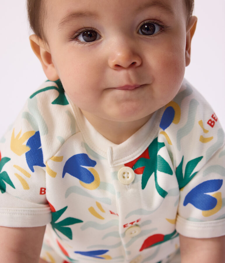 Kort katoenen pakje met print voor baby's ecru/multicouleur