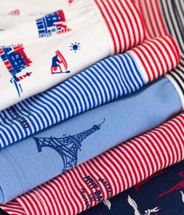 Set van 5 katoenen boxershorts met Parijs-print voor kleine jongens multicouleur