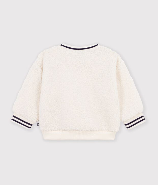 Babysweatshirt van effen sherpa MILK