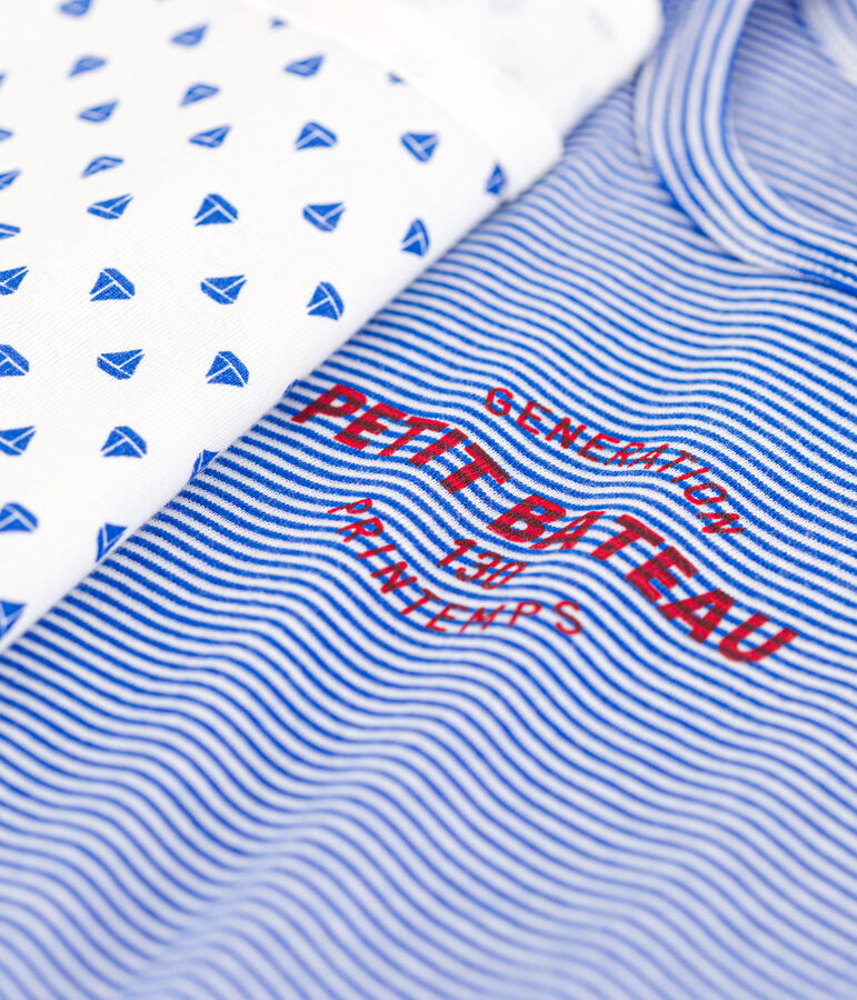 Lot de 2 pyjacourts milleraies en coton petit gar&ccedil;on multicouleur